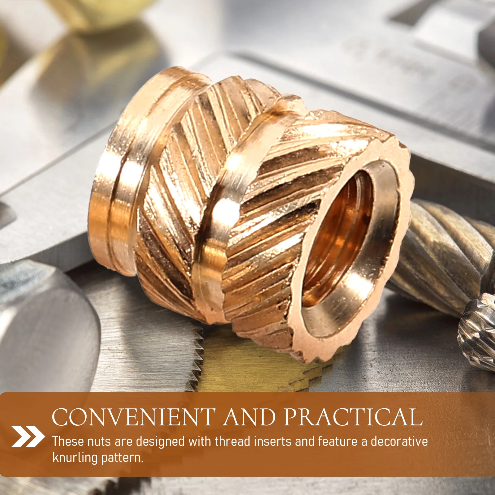 

50pcs 3D Nuts M4 Threaded Insert Heat Set Brass Knurled Pattern Heat Set Insert Embedment Nut Fastening Solution