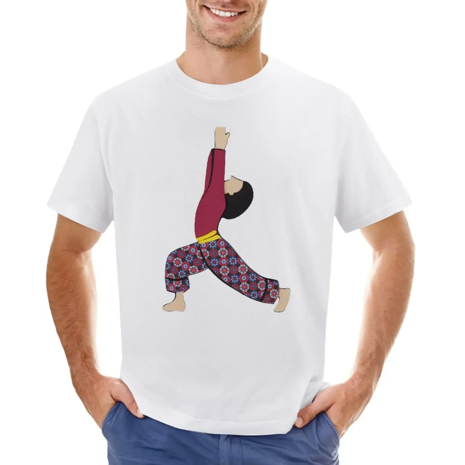 

Ardha Virabhadrasana - HALF WARRIOR yoga posture T-Shirt boys whites plus sizes men clothings