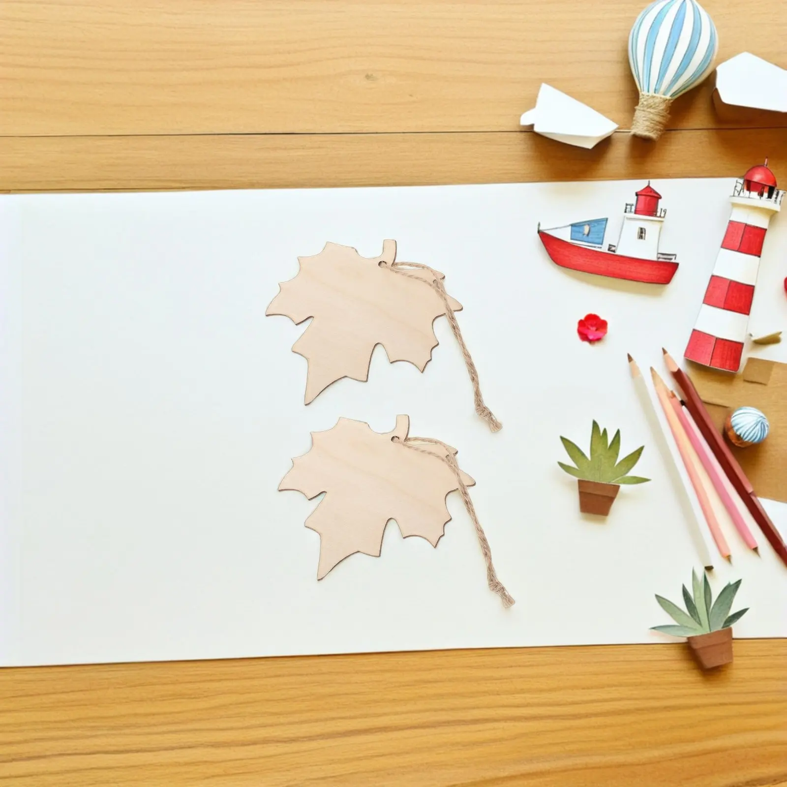 

100Pcs Wooden Maple Leaf Cutouts Unfinished Rustic Fall Hanging Decoration Tags for Thanksgiving Autumn Harvest DIY Craft
