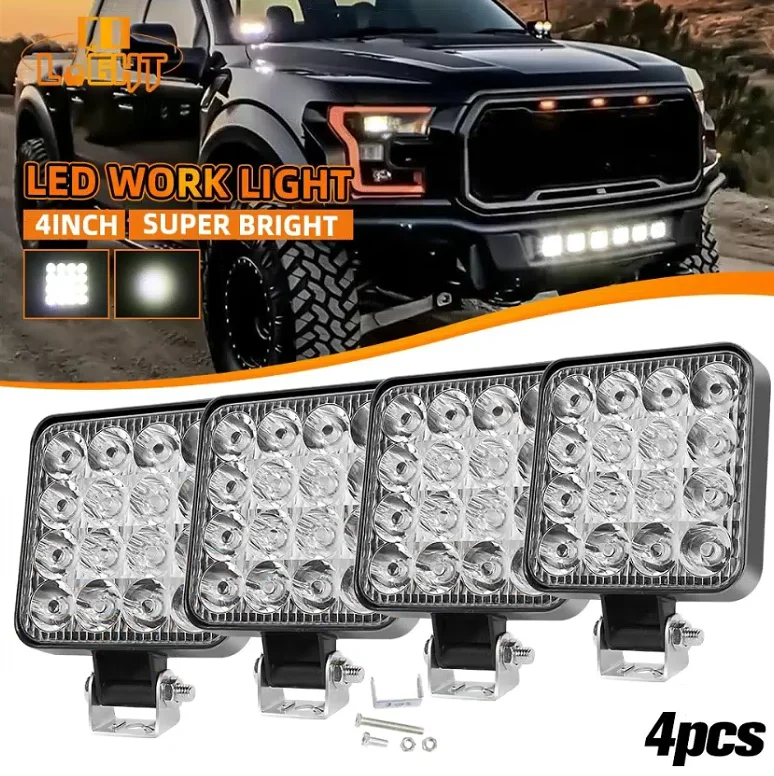 HAOLIDE LED Light Bar 48W Mini LED Work Light off-road use Spotlight for Truck 4X4 Car SUV ATV Barra LED Headlights 12V 24V