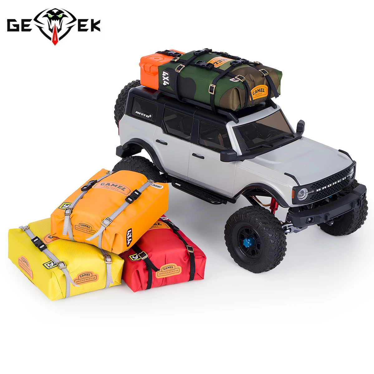 1Pcs RC Simulated Tent Bag Roof Luggage Decorate for 1/18 1/24 RC Crawler TRX4M Bronco Defender SCX24