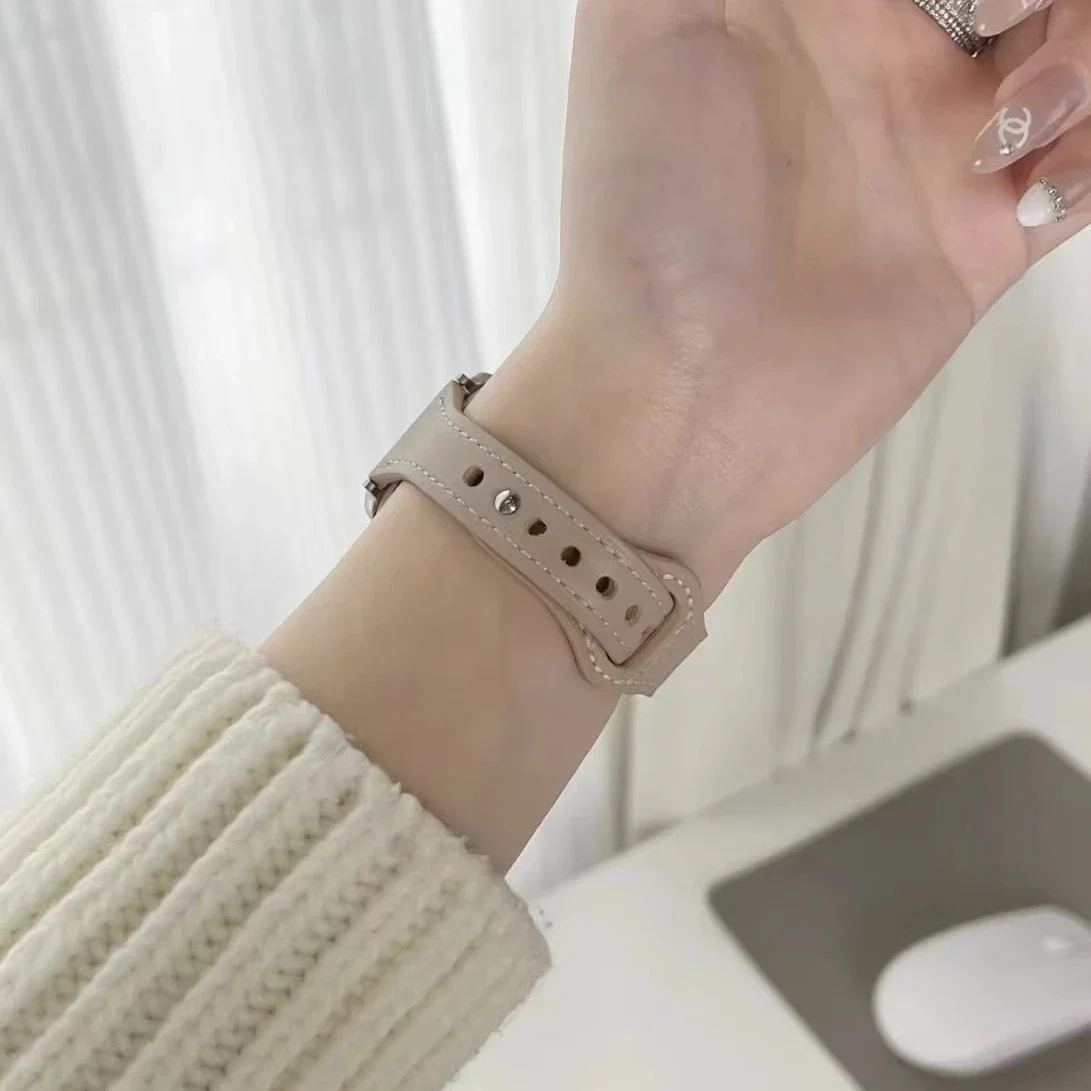 حزام جلد نحيف لساعة أبل الترا 49 مللي متر 8 41 مللي متر 45 مللي متر 7 SE 654321 44 مللي متر سوار نسائي حلقة لسلسلة iwatch 42 مللي متر 40 مللي متر