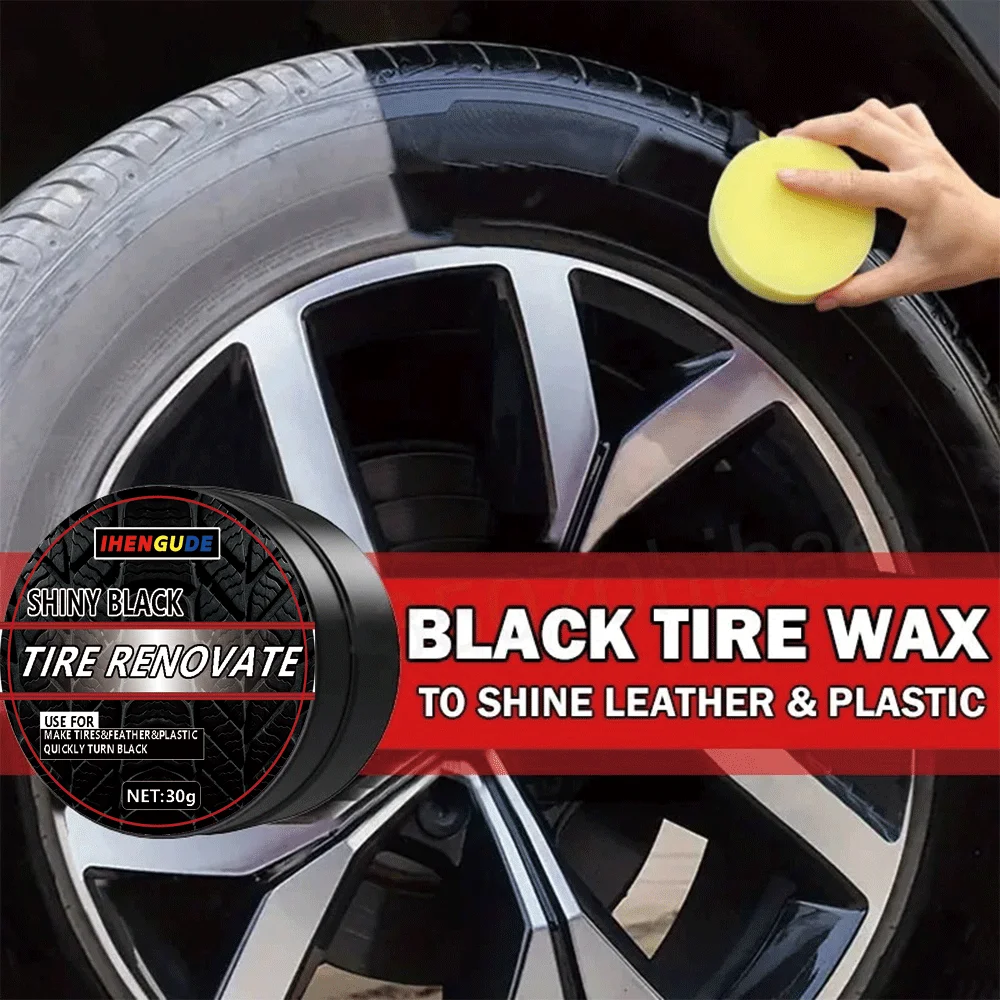 30g Tire Coating Wax Car Tire Retreading and Film Plating Cream Tire Shine Coating Wax Auto Rubber Parts Shiny Paste Anti-Aging