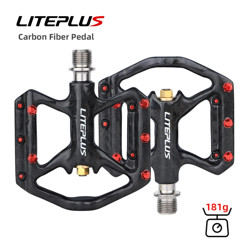 Ultralight Carbon Fiber Pedal Titanium Sealed Bearings Non-Slip For Folding Bicycle Mountain Bike Pedals