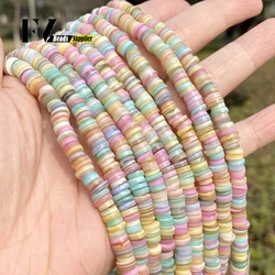 6mm Natural Shell Stone Beads Colorful Rondelle Loose Spacer Beads For Jewelry Making DIY Bracelet Necklace Handmade Accessories