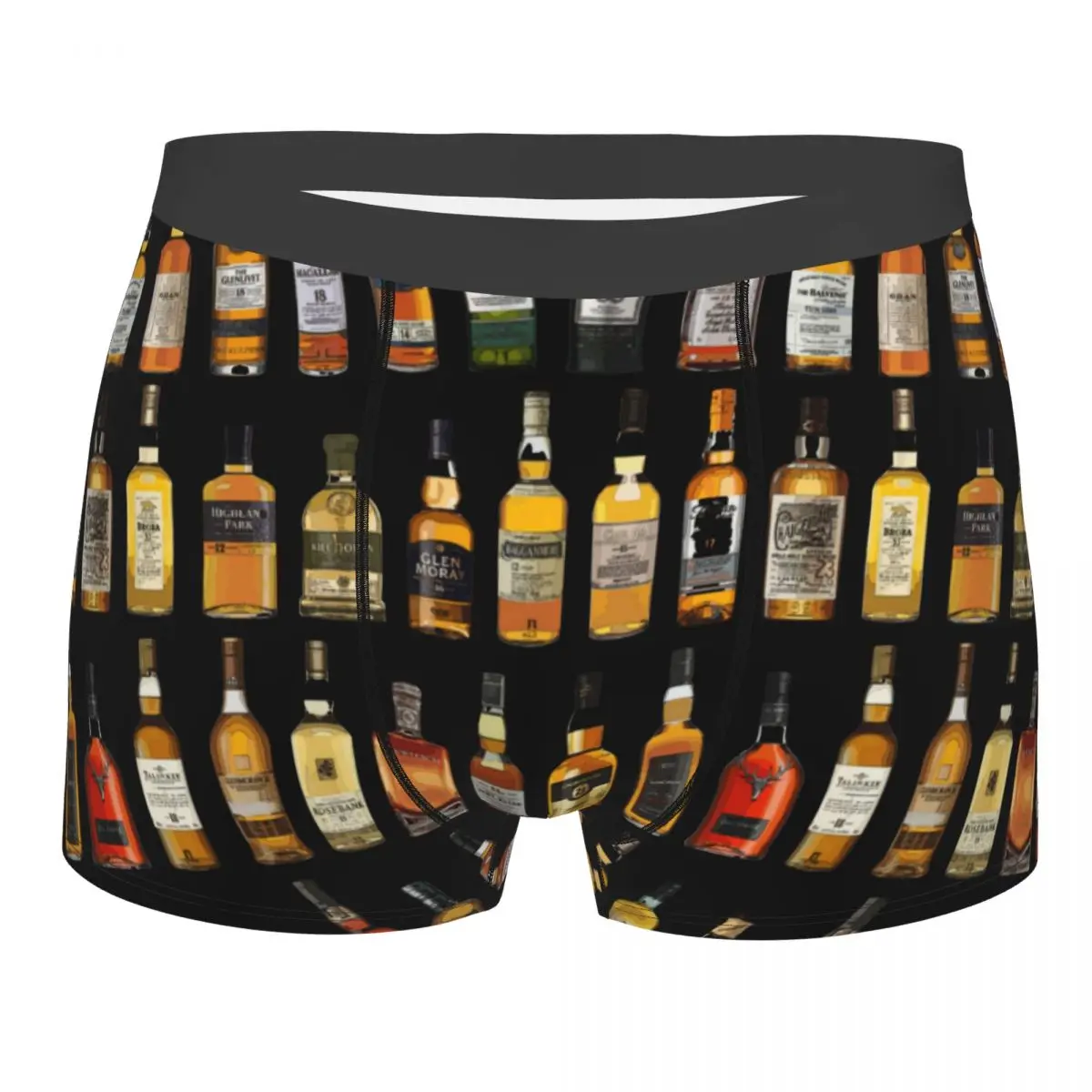 Humor Boxer Shorts Panties Men Single Malt Whisky Underwear Whiskey Bottles Father's Day Gift Underpants for Homme Plus Size