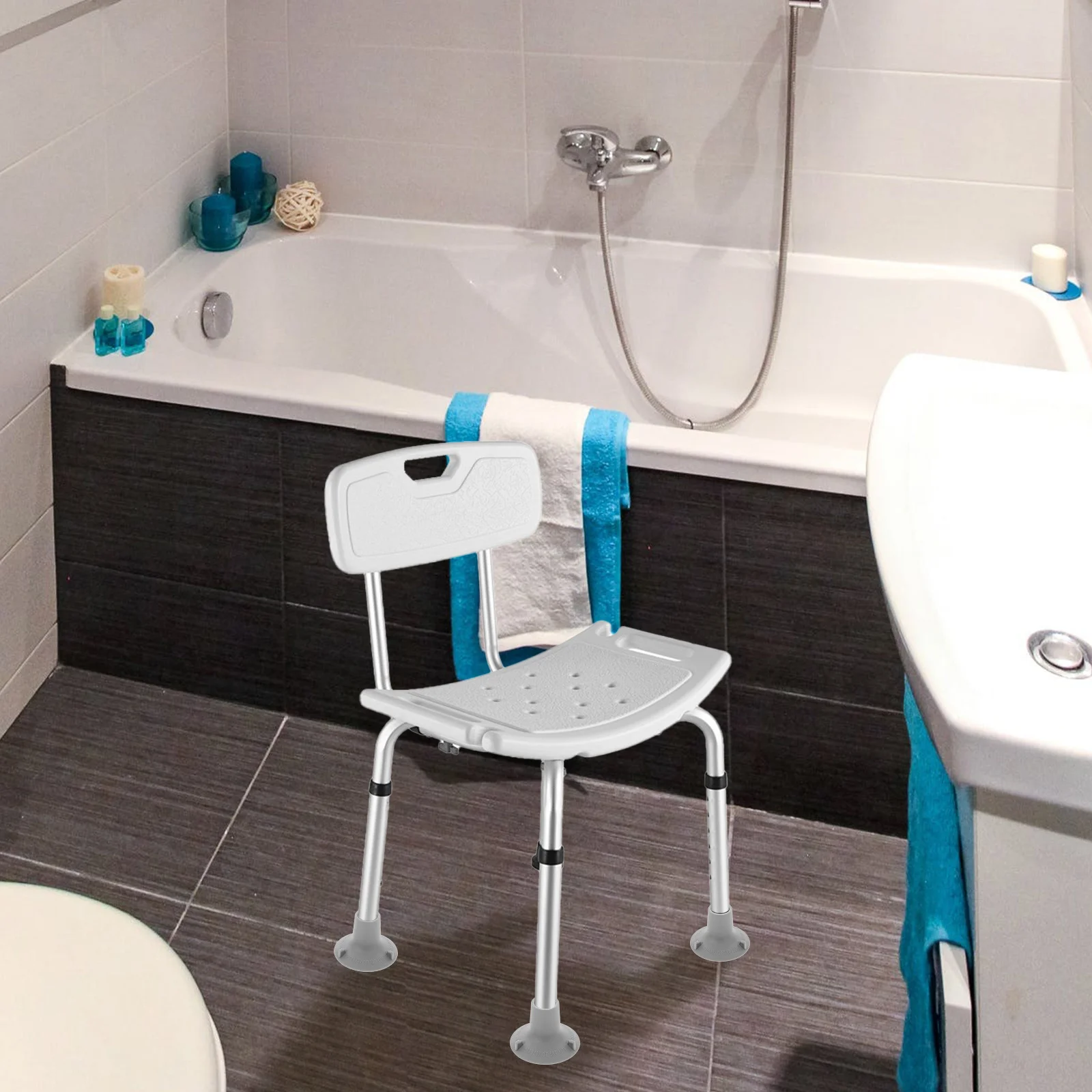 

4Pcs Tpr Suction Feet Shower Chair Replacement Pads Waterproof Nonslip Design Adult Bath Seat Rubber Leg Cover