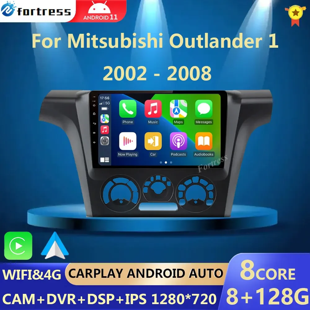 

Android 13 For Mitsubishi Outlander 1 2002-2008 Car Stereo Radio Multimedia Video PlayerNavigation GPS Carplay WIFI 4G