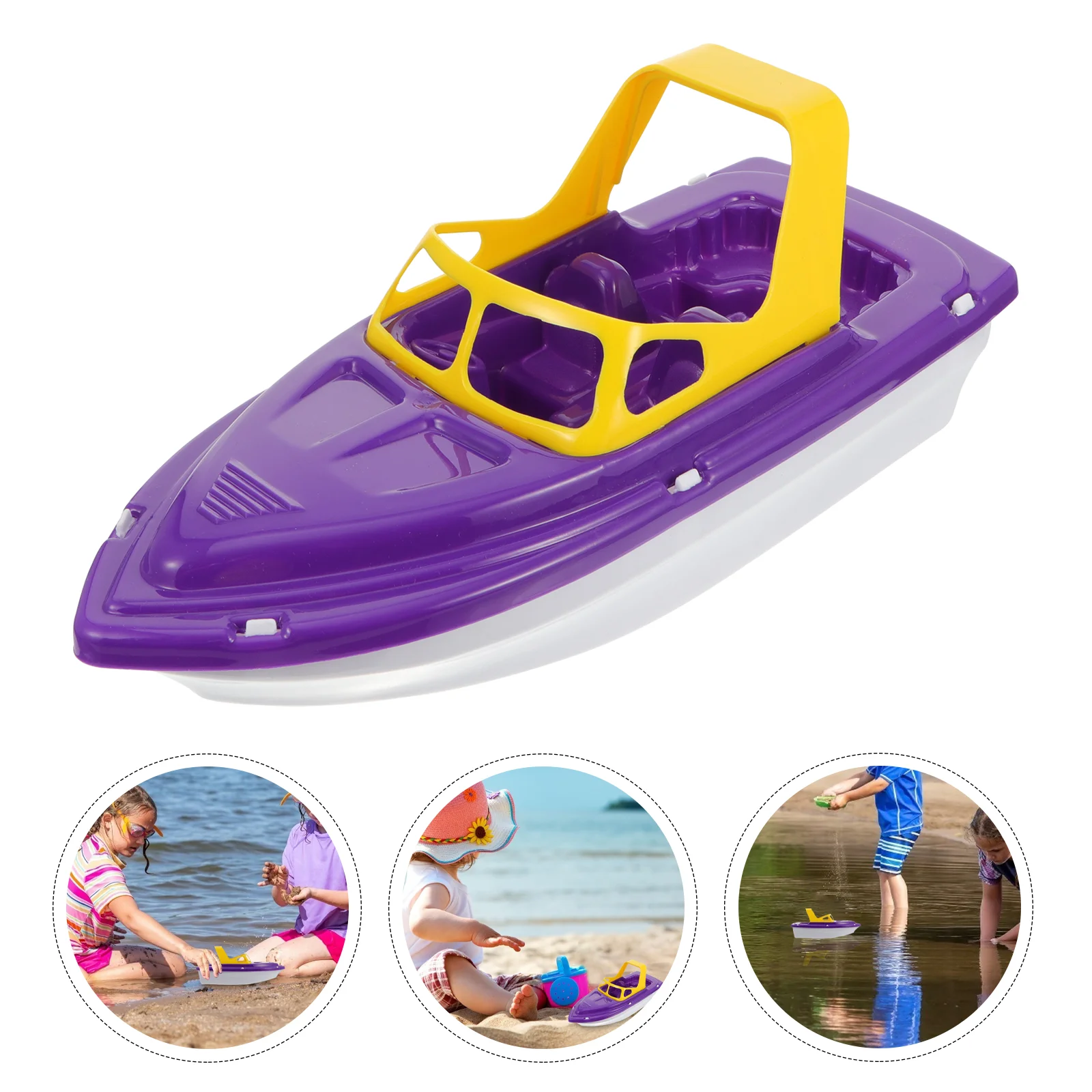 

Speedboat Race Toy Sailing Playthings Take Bath Plastic Baby Taking Shower Kid Outside Kids Baby Bath Toys