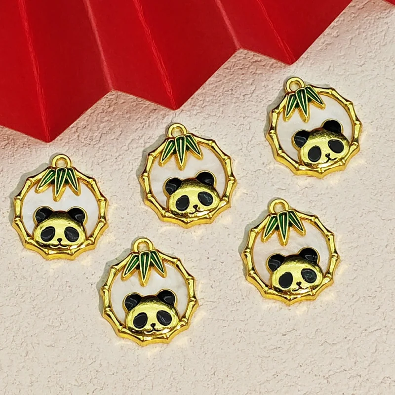 20pc set Alloy Oil Drop Panda Bamboo Joint Simple Elegant Ancient Style FairydiyBracelet Beaded Necklace