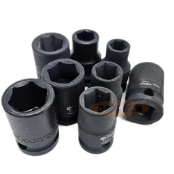 1 Inch Deep Shallow Impact Socket 6 Point 17mm 19mm 21mm 22mm 24mm 27mm 30mm 32mm 33mm 34mm 35mm 36mm 38mm 41mm 42mm 43mm 44mm