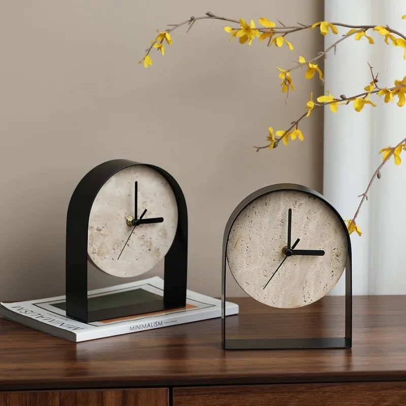 

Modern Wabi-Sabi Style Clock,Minimalist Bedside Decor,Artistic Bedroom Wall Clock,Natural Stone Design，Home Decoration Art Piece