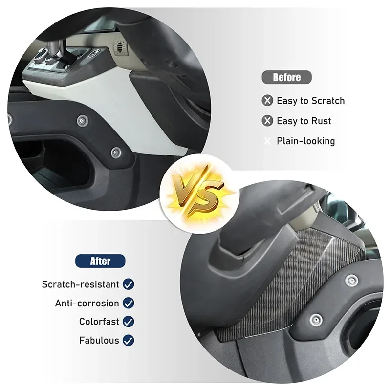 

3Pcs Real carbon fiber Car Center Console Knee Side Panel Cover Trim For Land Rover Defender 90 110 2020-2024 Accessories