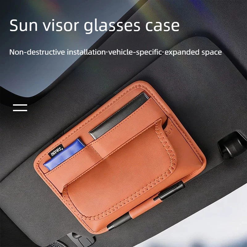 For Lincoln Nautilus/Corsair Car Visor Glasses Case Storage Bag Sunglasses Card ETC Card Holder Glasses Storage Box Accessories