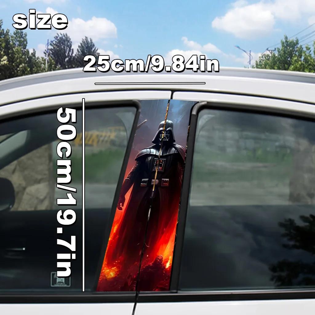 Naklejka na słupek B samochodu Star Wars, naklejka JDM, wodoodporny, samoprzylepny plakat, Luke Skywalker, odporny na zarysowania, Darth Vader