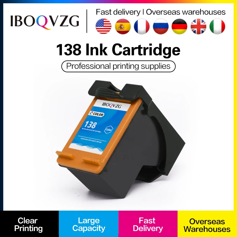 IBOQVZG Compatible For HP138 Color C9369H Ink Cartridge replacement for HP DJ 460 6840 5740 PCS 2570 2600 7800 8000 printer