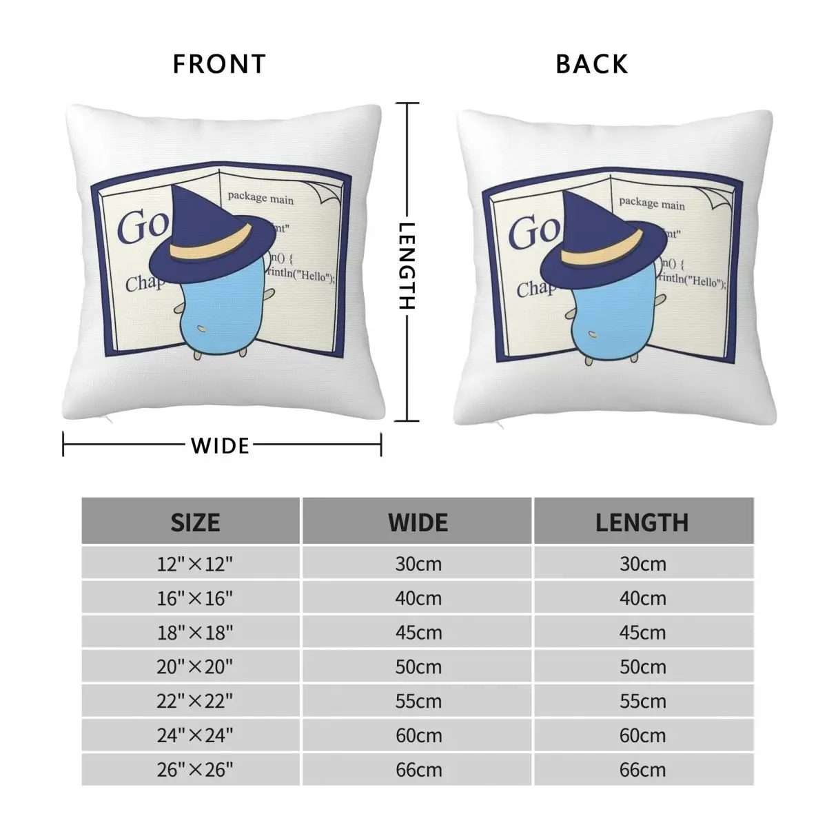 Gopher Witch Learning Go Square Pillowcase Polyester Linen Velvet Printed Zip Decor Room Cushion Cover