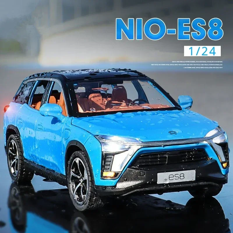 

1:24 NIO ES8 Alloy New Energy Car Model Diecasts Metal Electric Vehicles Car Model Simulation Sound and Light Childrens Toy Gift