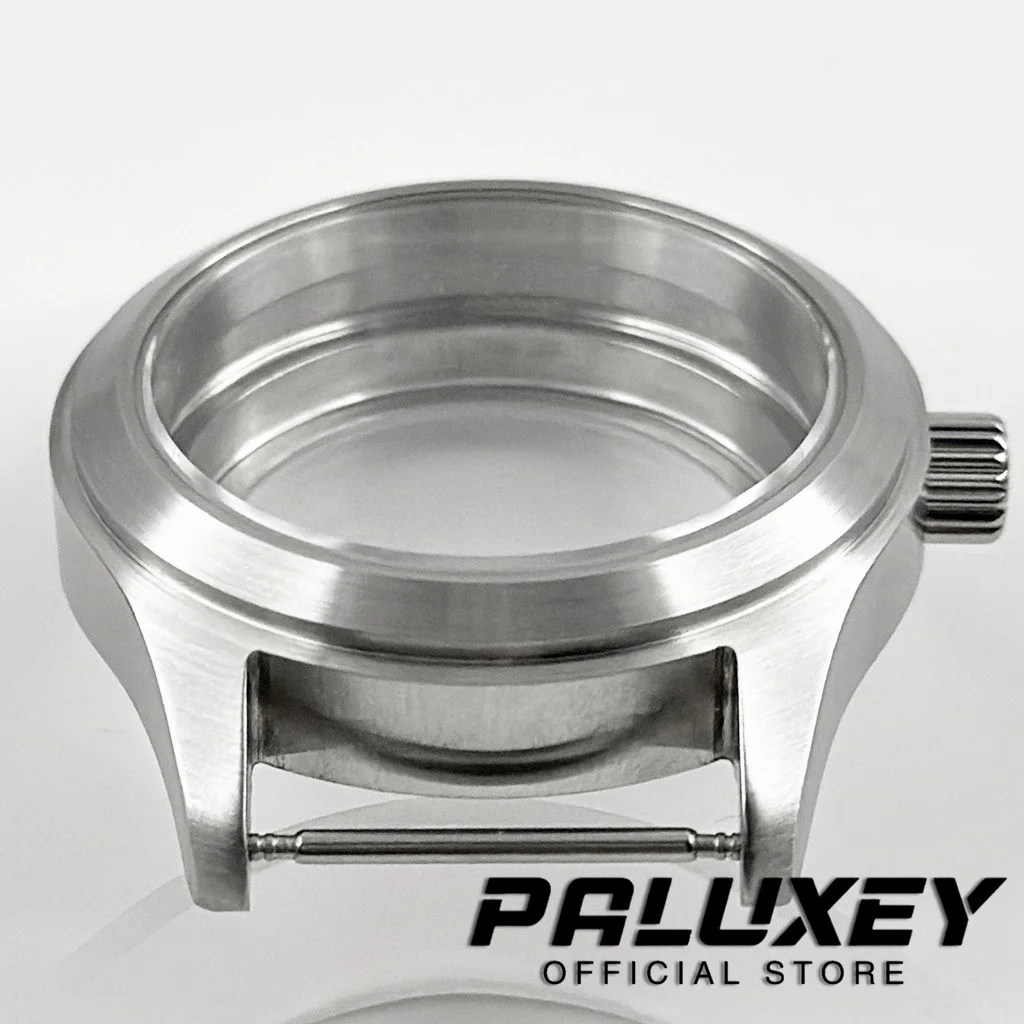 حافظة ساعة من الكريستال الياقوت الفضي ، موضة الأعمال ، حزام جلدي ، تناسبها NH34 ، NH35 ، NH36 ، NH38 ، PT5000 ، ETA2824 ، 36 ، 39