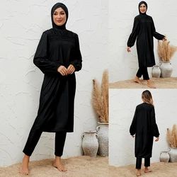 Full Cover Swimwear Modest Burkini 3 Pieces Set Swimwear Muslim Women Islamic Beachwear Femme Musulman Hijab Maillot De Bain 3PC