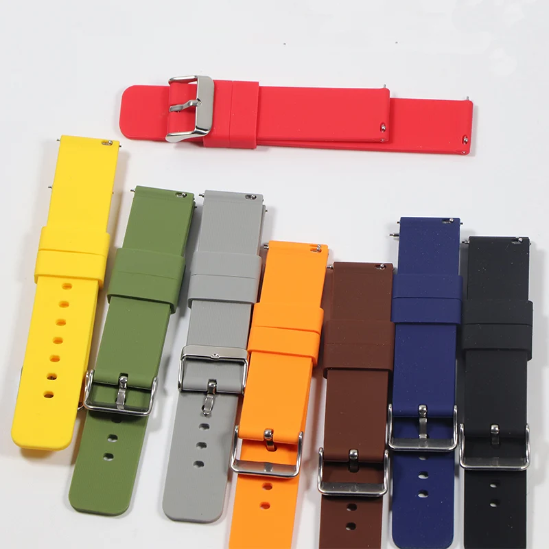 14mm 16mm 18mm 20mm 22mm  Silicone Band Strap Quick Release Watchband Bracelet for Smart Watch