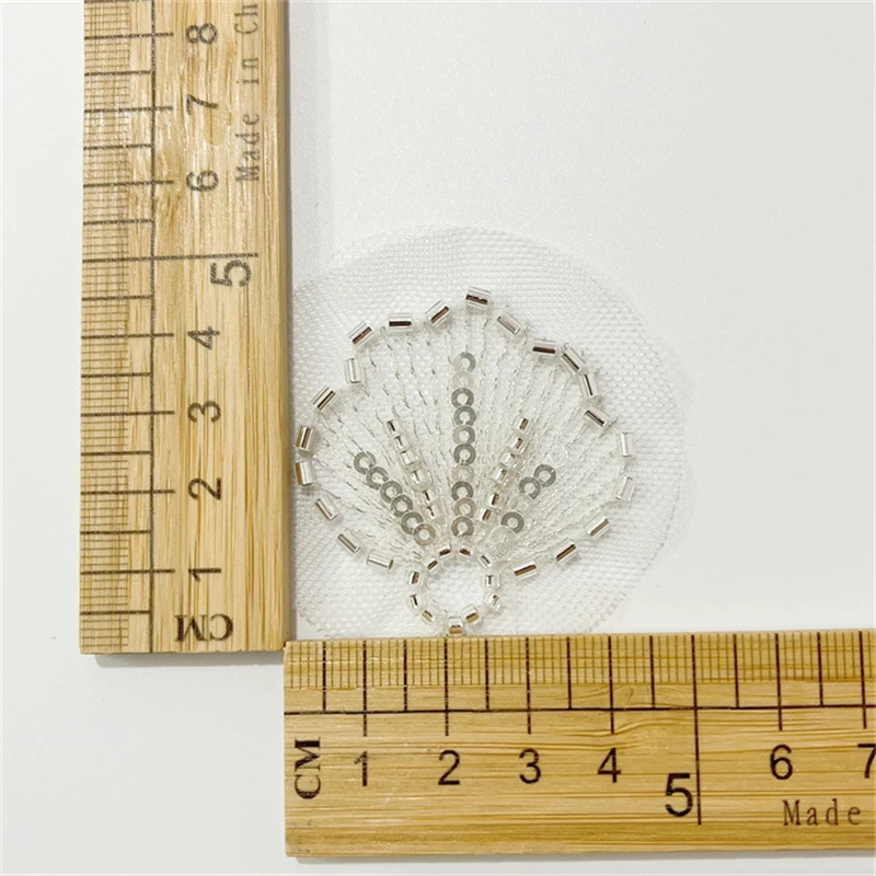 1Pc Mermaid Shell Patches Sew on Beaded Repair For Clothing Applique