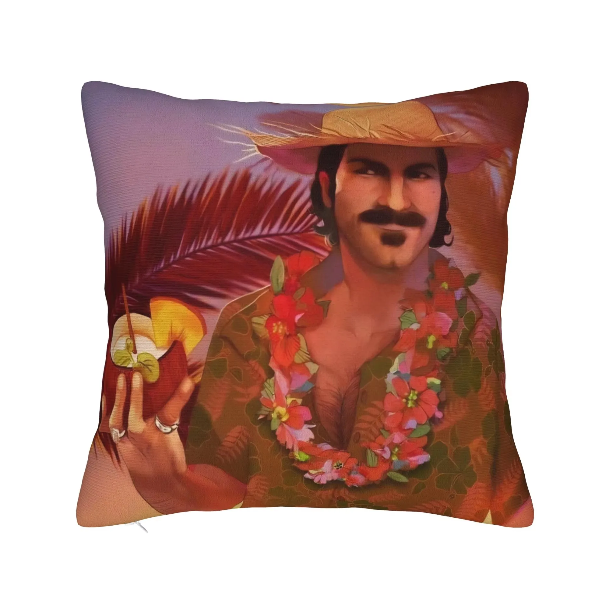 A-Arthur M-Morgan Meme Throw Pillow Case, Soft Polyester Square Cushion Cover for RDR2 Game Fans Bedroom Home Decor Gift