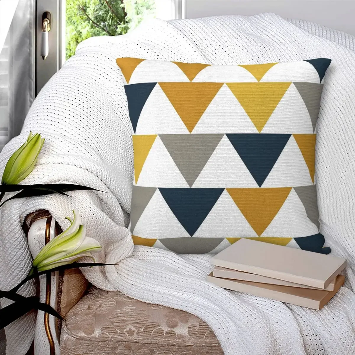 Arrows Light Mustard Yellow Pillowcase Polyester Pillows Cover Cushion Comfort Throw Pillow Sofa Decorative Cushions Used