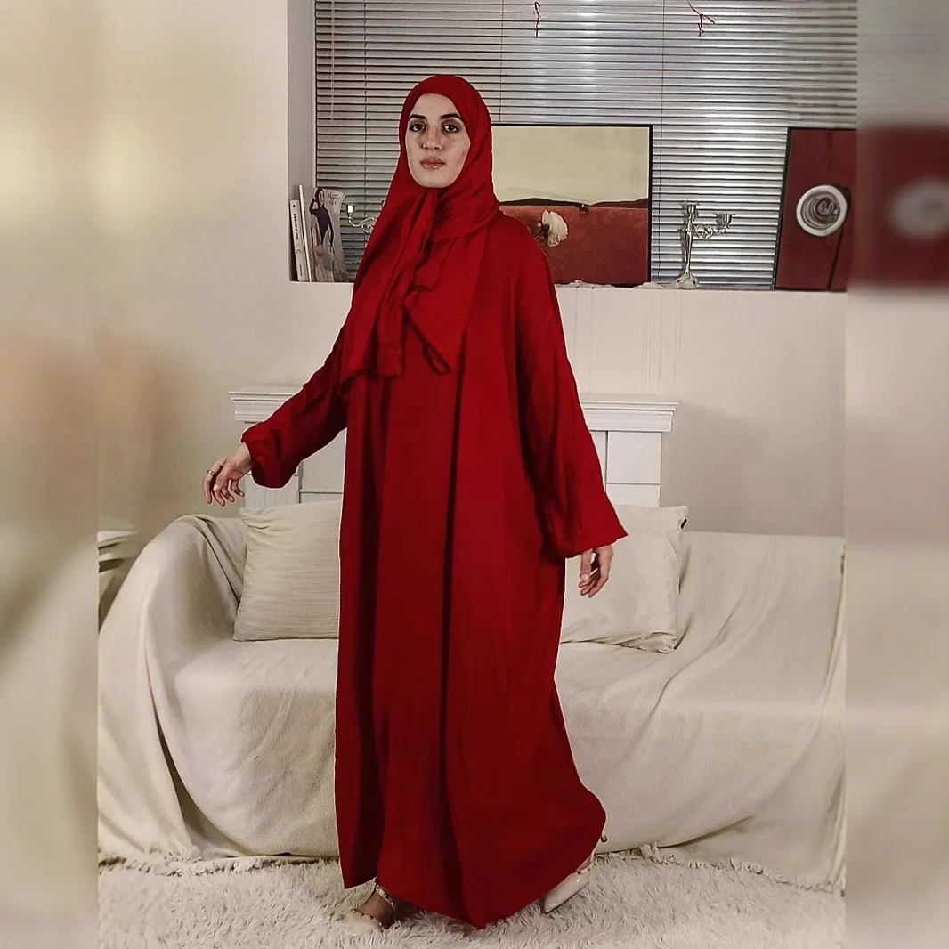 

Customized Plus Size Solid Color Longline Kaftan Dress Elegant Long Sleeve Evening Dress Women's Plus Size Clothing Modest Dress