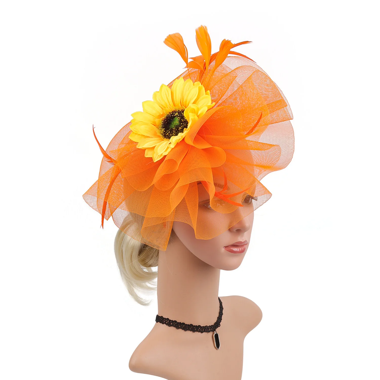 New Large Sun Flower Hair Band Bow Fascinator Hat Headdress Bridal Makeup Prom Photo Shoot Photography Hair Accessories