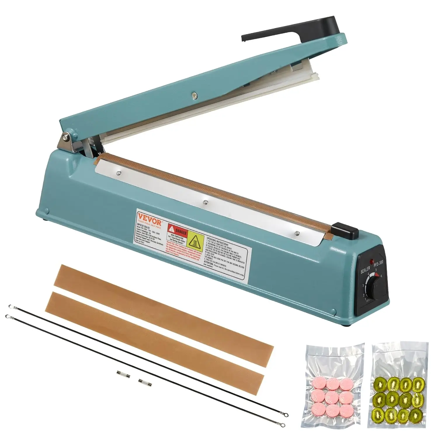 Impulse Sealer 12 inch, Manual Heat Seal Machine with Adjustable Heating Mode, Iron Shrink Wrap Bag Sealers for Plastic Mylar