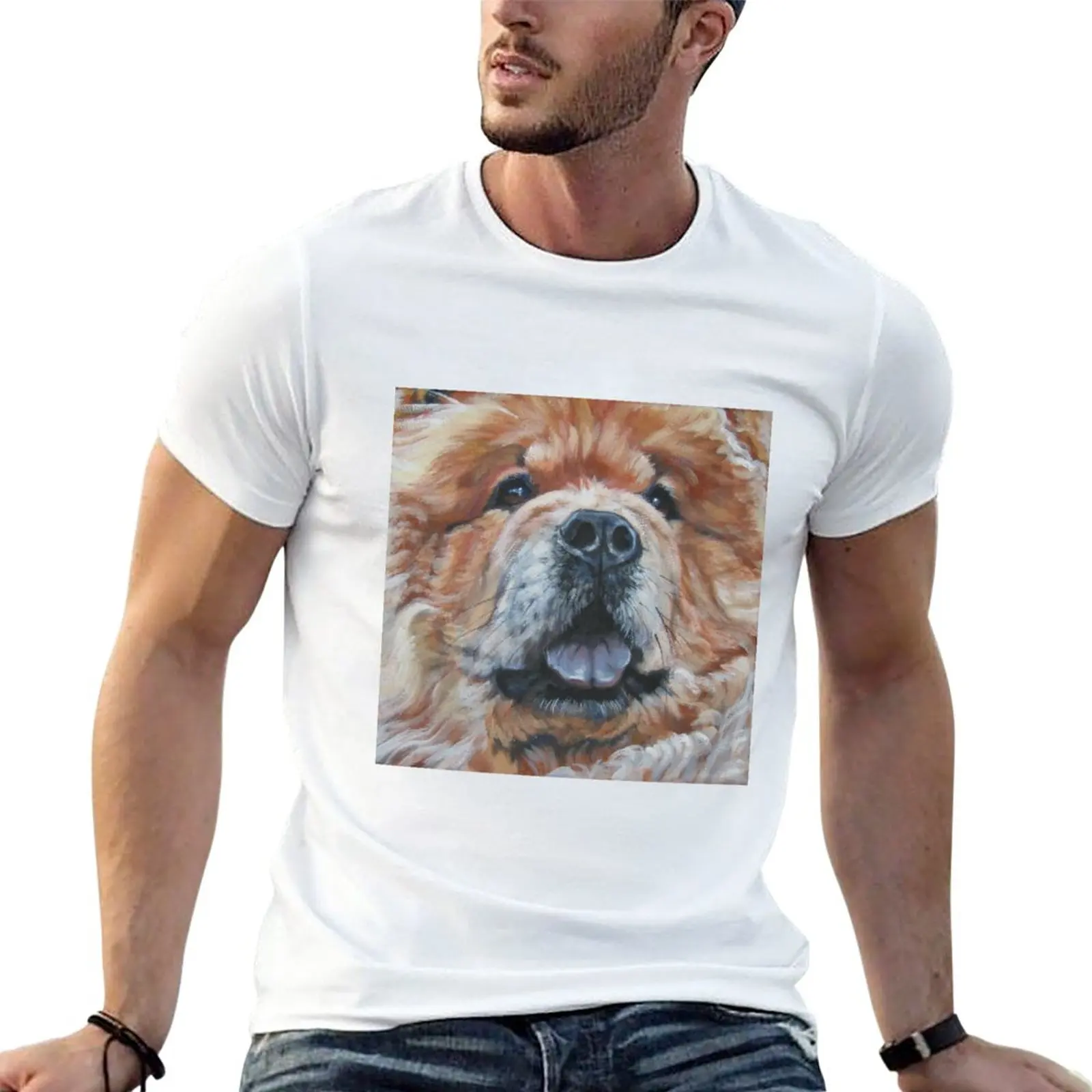 Chow Chow Fine Art Painting T-Shirt cute tops Tee shirt blacks plain white t shirts men