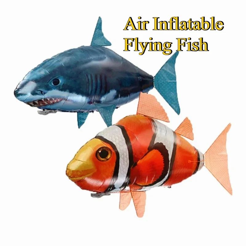 Kreative Luft Aufblasbare Fernbedienung Fliegende Fische Hai Clownfisch Elektrische Fliegende Fische Party Dekoration RC Tier Spielzeug Kinder Geschenk