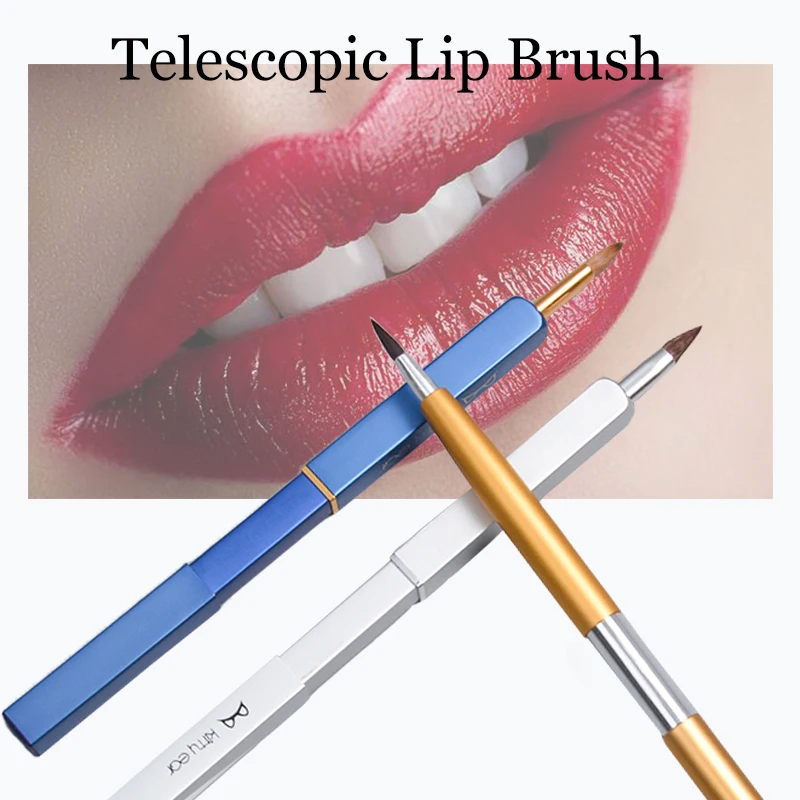 Retractable Lip Brush Sable Hair Portable Lip Brush Lipstick Applicator Outline Lip Line Professional Beauty Cosmetics Tools