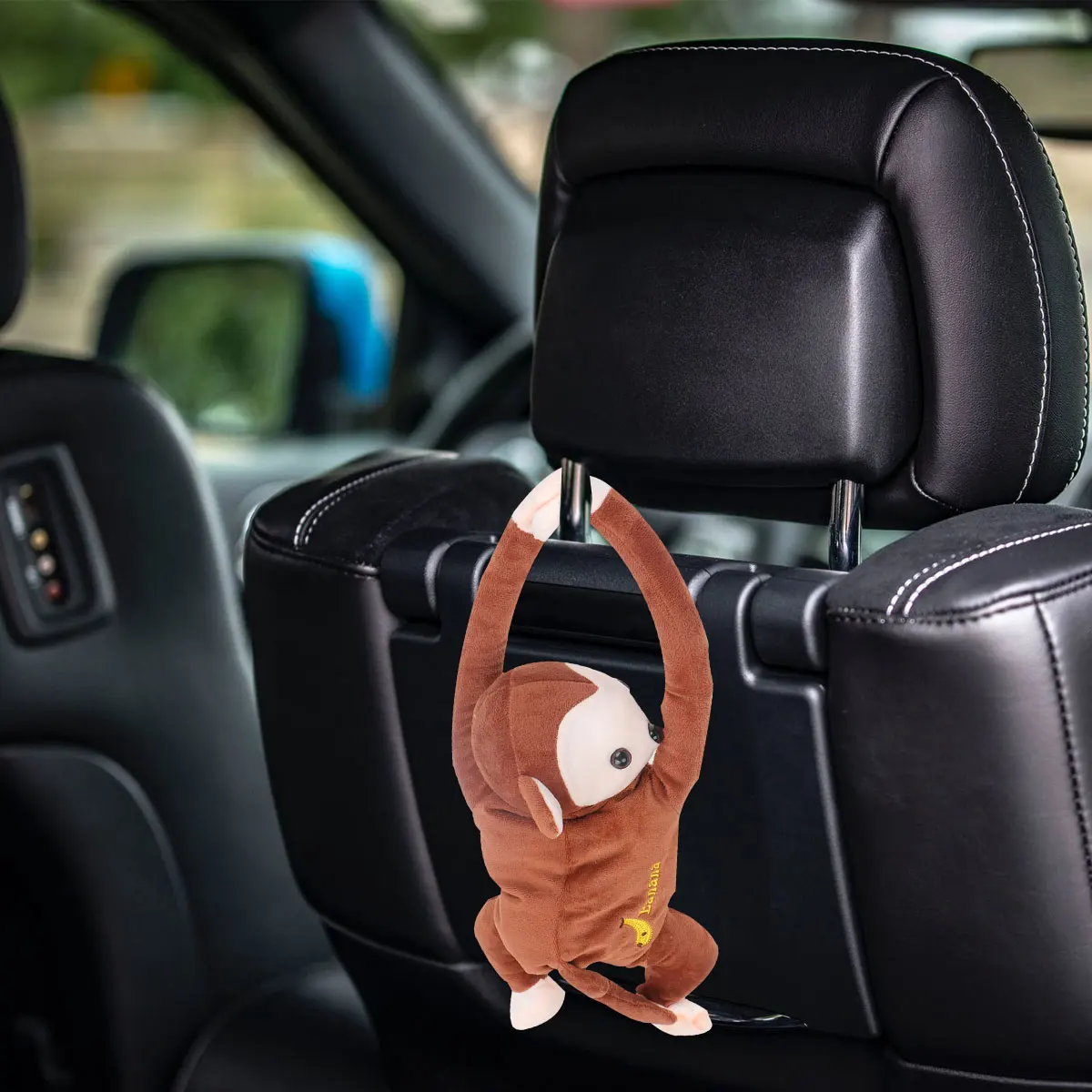 

1pc Creative Car Mounted Box Cartoon Monkey Design Multi Purpose Vehicle Paper Storage Container For Home Office Hotel