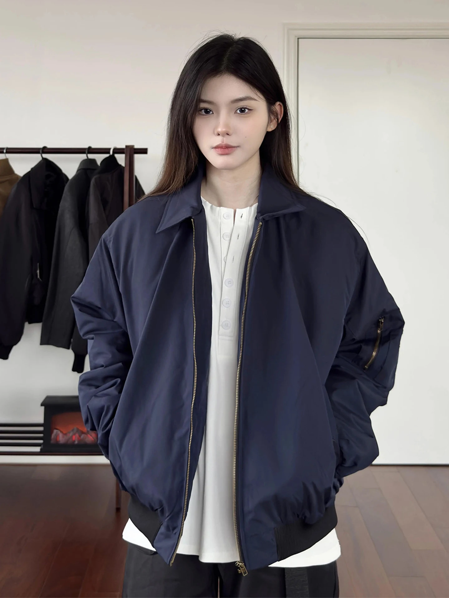 

Спортивный костюм Cleanfit American Pilot Jaet для мужчин и женщин, молодежный тренд, весенне-осенняя верхняя одежда, бейсбольный стиль, OOTD