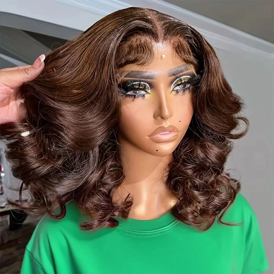 13x4-brown-short-body-wave-bob-lace-frontal-wigs-250-density-curly-wavy-100-human-hair-transparent-lace-front-wig-colored-4