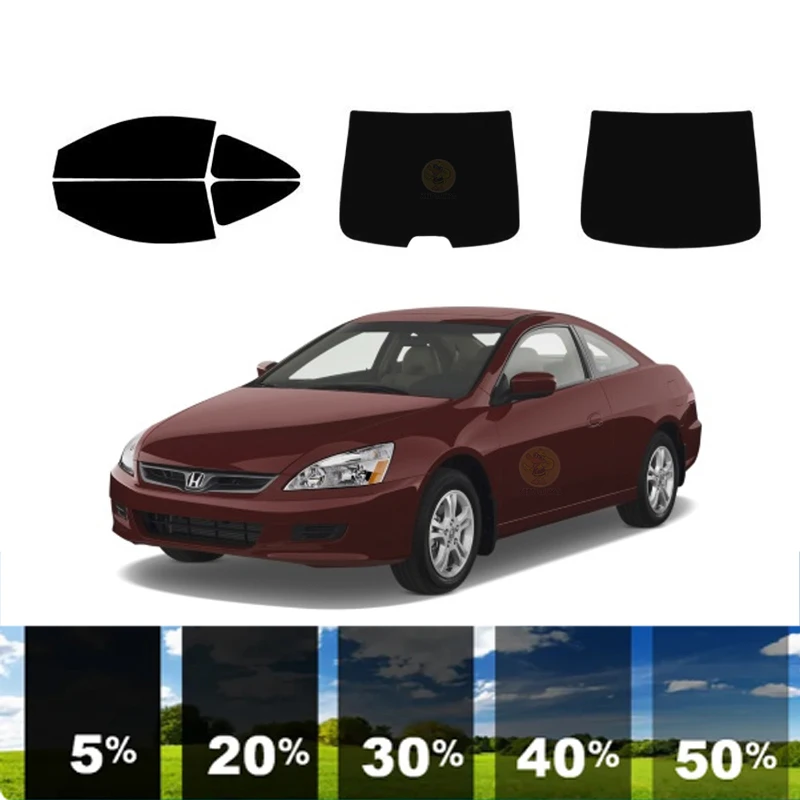 precut Removable Window Tint Film For Car 100% UVR 5%-35%VLT Heat Insulation Carbon ﻿For HONDA ACCORD 2 DR COUPE 2003-2007