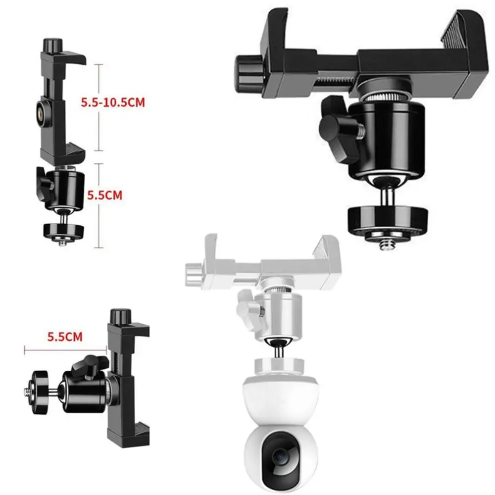360° Rotation Mini Camera Holder Adjustable Clip Fixation Monitor Bed Bracket No Punching Camera PTZ Stand