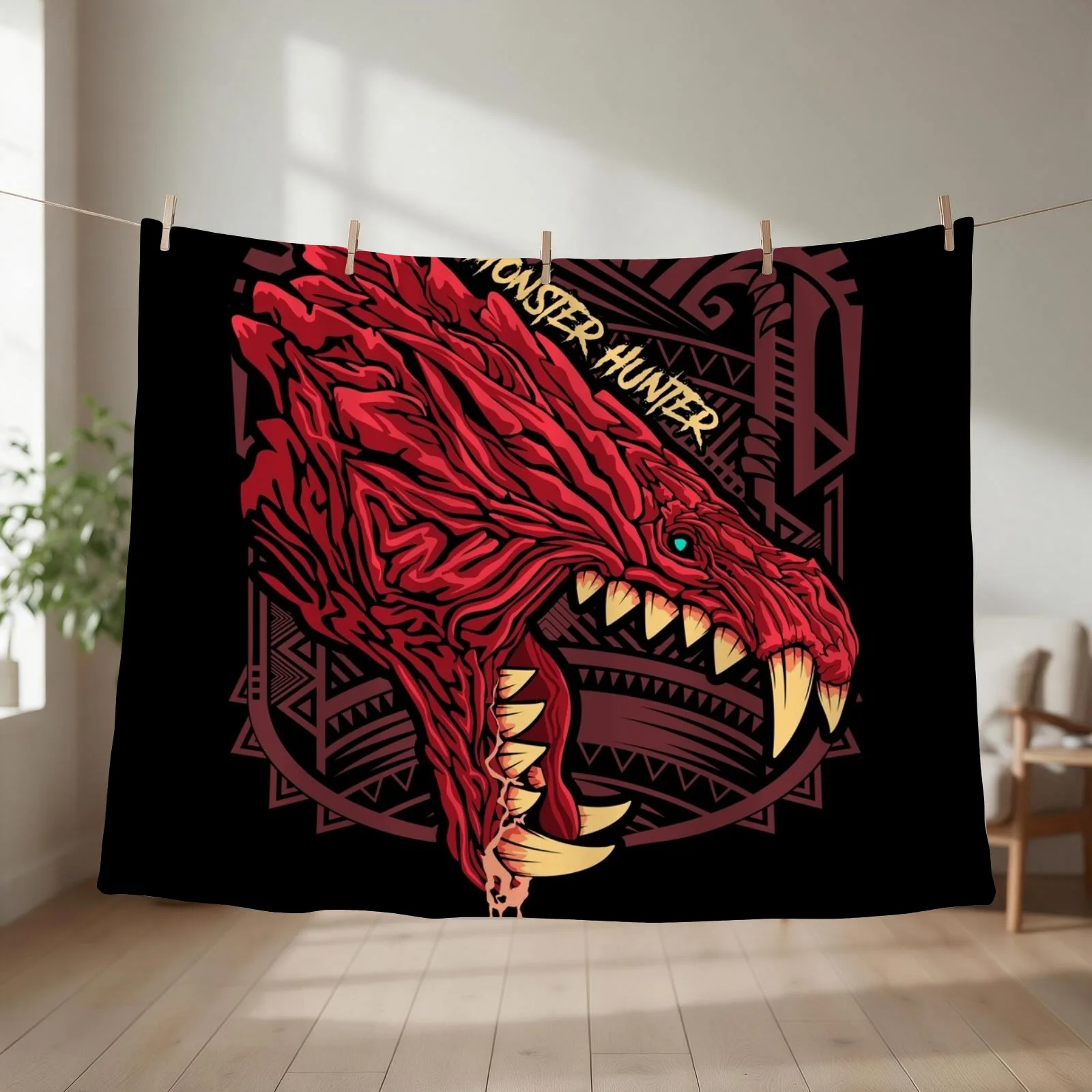 Odogaron Monster Hunter Throw Blanket couch cozy soft plush fuzzy picnic outdoor blanket