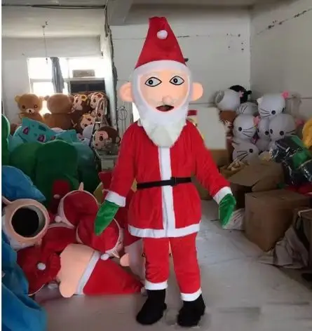 Venda quente espuma bonito papai noel dos desenhos animados traje da mascote de pelúcia natal fantasia vestido de halloween traje da mascote