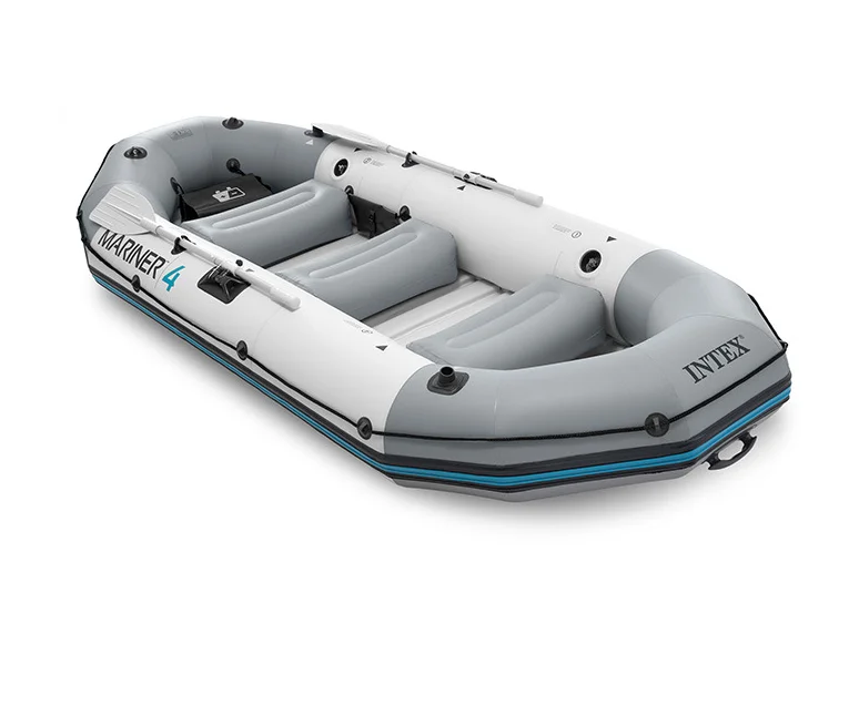 

Inflatable Boat Set Series Mariner 4 129" X 57"- Grey-4-person Portable Raft Fishing Boat
