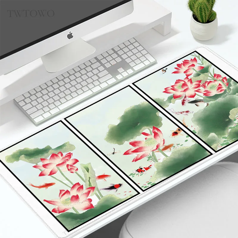 Mouse Pad Gamer Chinese Style Landscape Painting XL Custom Mousepad XXL keyboard pad Natural Rubber Soft Office Mouse Mats