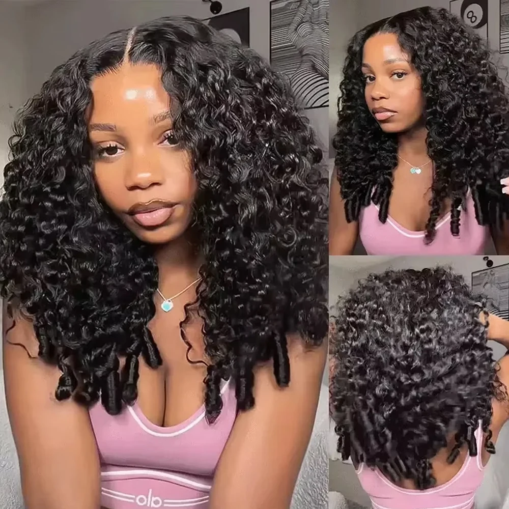 Geeta 3 In 1 Half Wig Burmese Curly Half Wigs Human Hair With Drawstring Seamless Flip Over Half Wig Beginner Friendly Curly Wig
