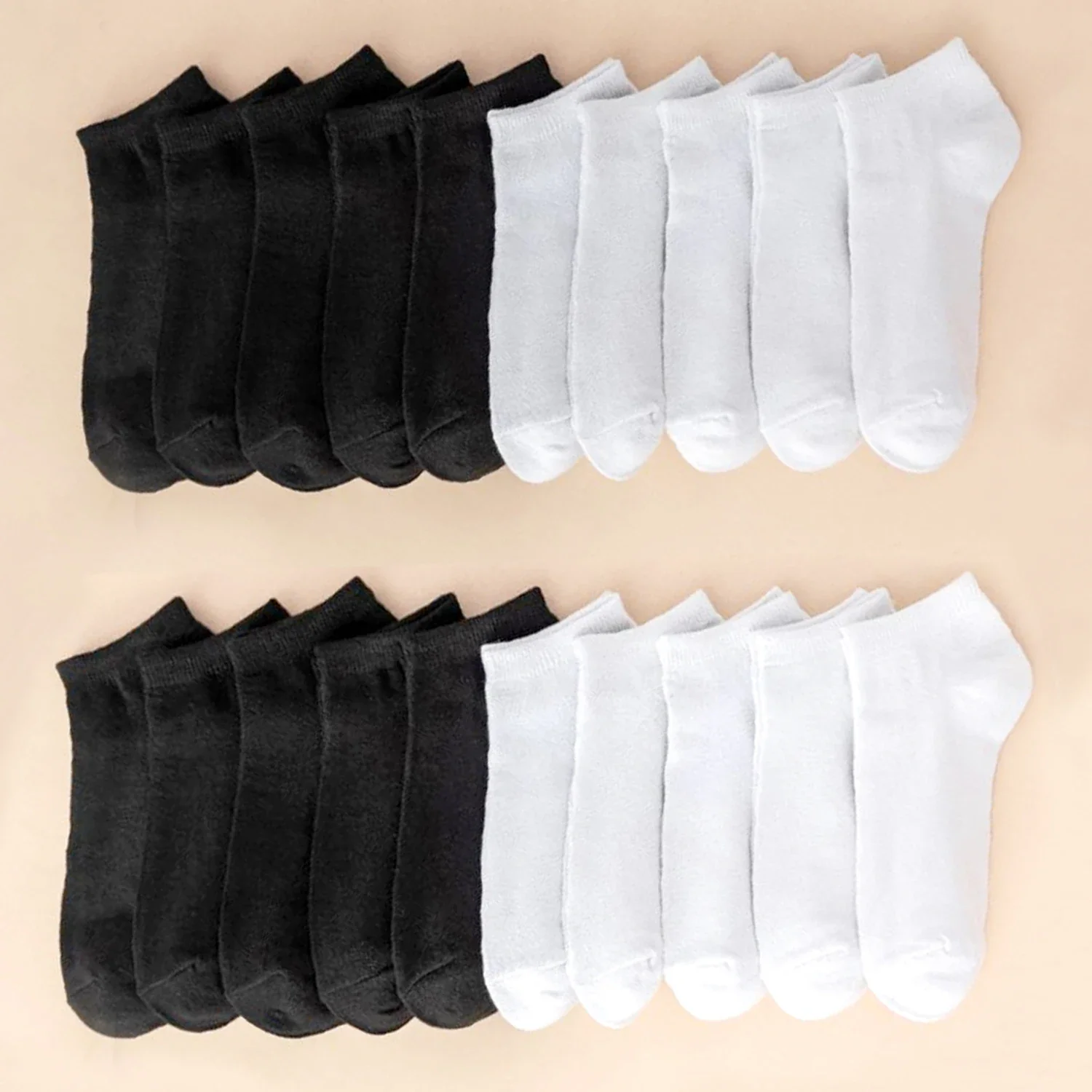 

5/10 /20 Pairs Women's Boat Socks Invisible Low Cut Summer No-Show Ankle Socks Solid Color Casual Breathable Cotton Socks