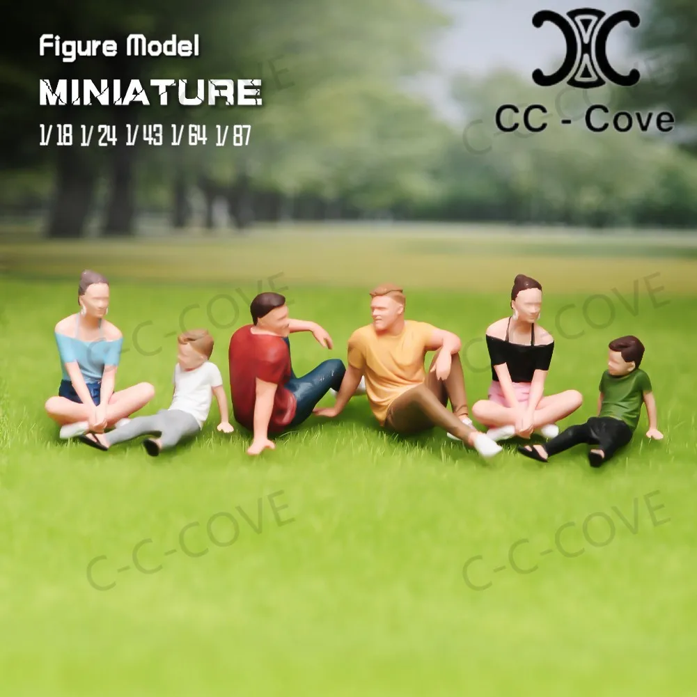 

Painted Miniatures 1/18 1/24 1/43 1/64 1/87 A Happy Life For A Family Of Three Unpainted Figure Model Toys View Decoration