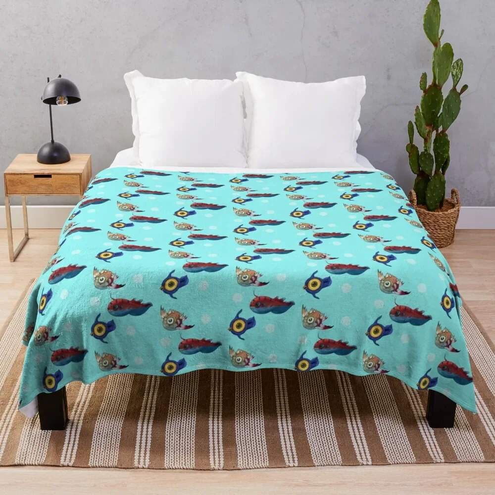 

Subnautica Fauna Throw Blanket Plaid on the sofa Sofa Retros Hairys Bed Blankets