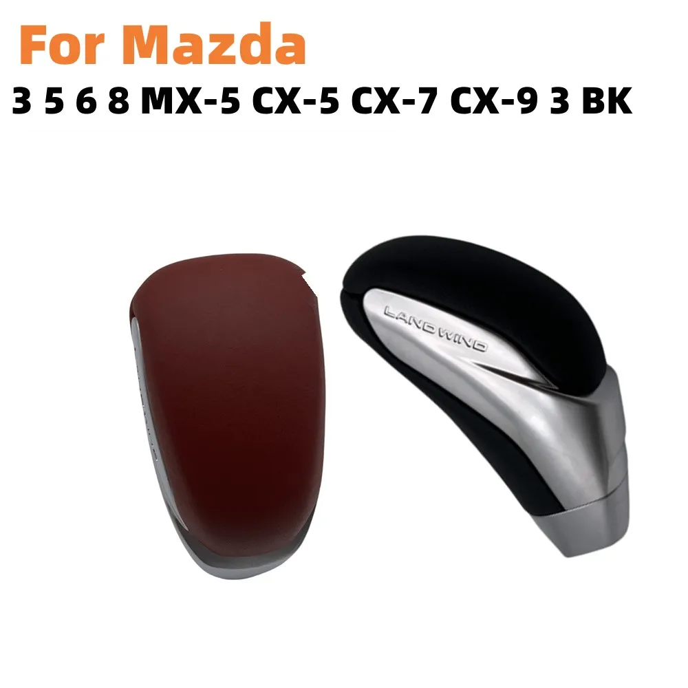 Car Automatic Transmission Gear Shift Handle For Mazda 3 5 8 MX5 CX5 CX7 CX9 3 BK New Leather Shift Lever Gear Shift Knob