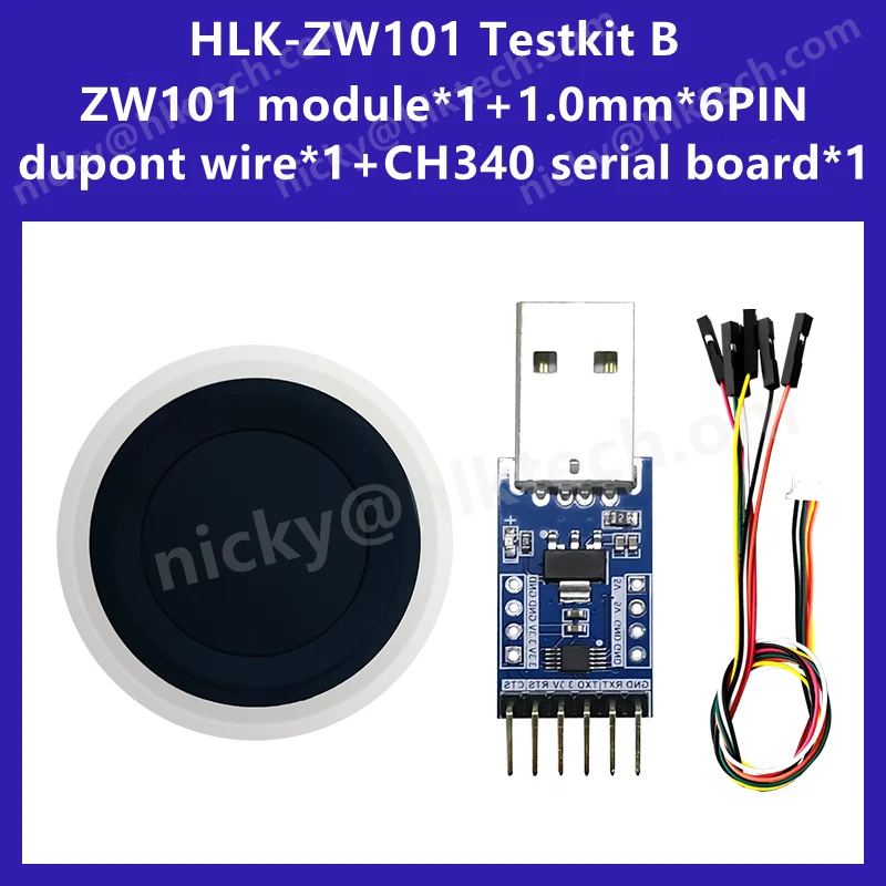 Hi-Link New Fingerprint Recognition Module HLK-ZW101 Low Power 50pcs finger Capacitive Semiconductor Fingerprint Sensor