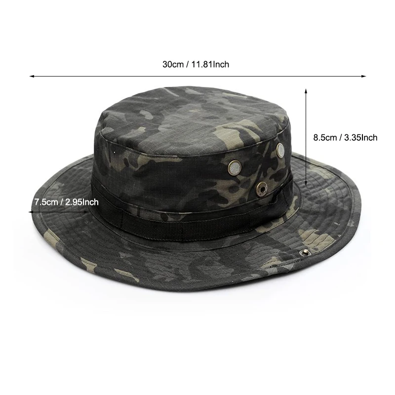 Camouflage Boonie Hut Breite Krempe Männer Frauen Sonnenhut Outdoor Wandern Angeln Jagd Sport Caps Faltbare Weiche Hut – Detail 11
